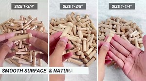 Wood Axle Pegs, 1-1/4-inch Fits 3/8-inch Hole Pack of 100 Mini Wooden Pegs for Train Car Wheel Craft Woodworking Pegboard