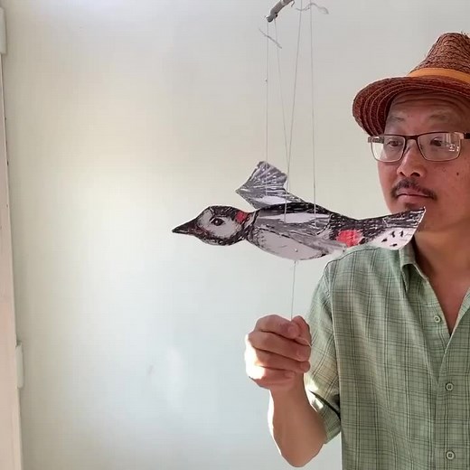 Make a flying bird mobile! Full video now live on YouTube! #kidscrafts #artsandcrafts #quarantinecrafts #puppets #naturelove #familyfun