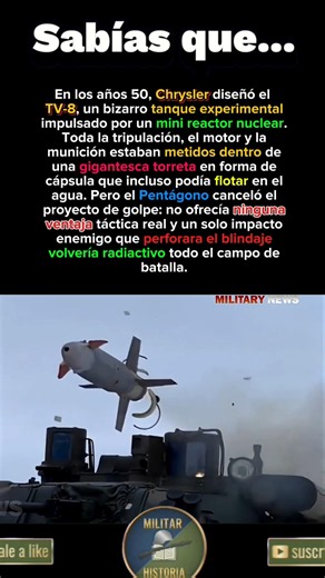 El descabellado tanque nuclear de los años 50 que el Pentágono canceló 🇺🇸☢️🛡️