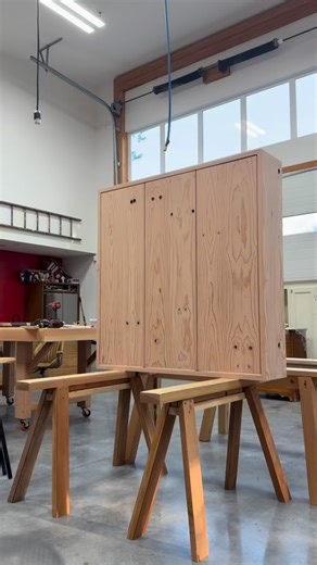 1.2K views · 11 reactions | Wall mounted cupboard made from Fir, with the bookmatched doors to match! #wood #canada #custom #woodwork #customwood #wooddesign #design #vancouver #satisfying #custommade #fir #furniture | Brad Mostert | Facebook