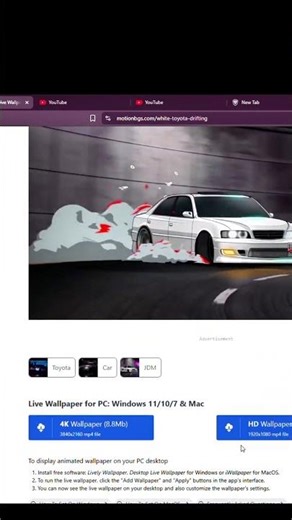 live pc wallpapers that actually move 4k #wallpaper #shorts