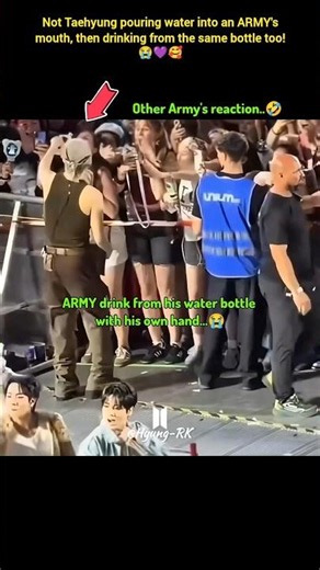 😭Taehyung made an ARMY drink from his water bottle with his own hand💜 Madrid Concert D1!