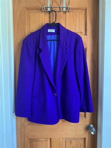 Alfred Dunner Bright Violet Wool Blazer Size 16 - Etsy
