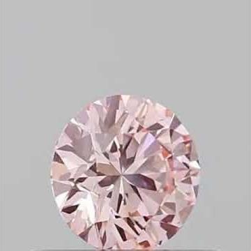 IGI Certified 0.29 Carat Ideal Cut Round Pink Lab Grown Diamond FVPI Color, VVS2 Clarity