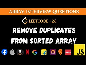 Remove Duplicates from Sorted Array - Leetcode 26 | Two-Pointers JavaScript Solution