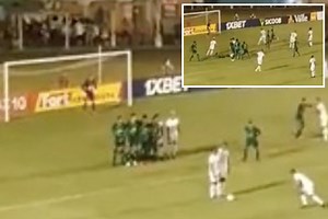 Watch worst free-kick routine ever as Brazil stars bizarrely forget to kick ball
