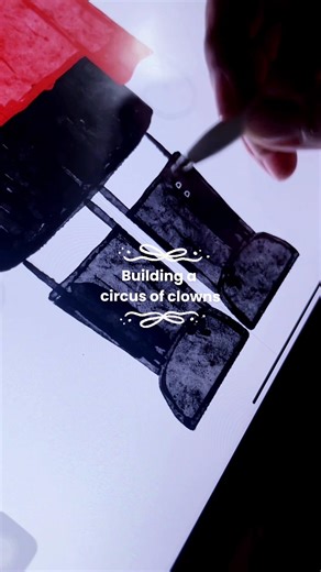 Draw with me series. Circus of clowns edition #drawing #drawwithme #procreate #sketch #characterdesign