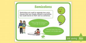 Semicolon Punctuation Poster