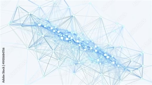 Abstract digital network structure with interconnected nodes and lines. Represents technology, data connectivity, and modern communication systems