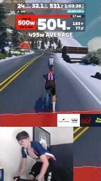 Final minute of the Zwift Ramp Test to 500w #zwift #cycling #ramptest