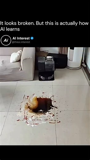 AI | Technology on Instagram: "At first glance, this robot vacuum looks like it is making the mess worse, spreading dirt around and moving in strange, inefficient patterns that make it feel broken or careless. But this is not a malfunction. It is the mapping phase. Before serious cleaning begins, the AI scans the space, traces boundaries, and builds an internal layout so it knows where to go and how to work efficiently. This is how many AI systems behave in the real world. They often look clumsy
