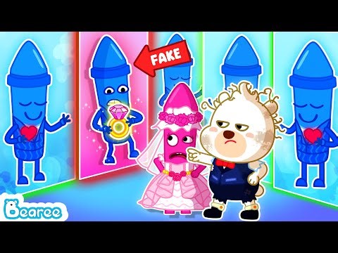 Real vs Fake Crayon, Can Detective Bearee Find The True Groom? Color Story | Bearee Bear Cartoon