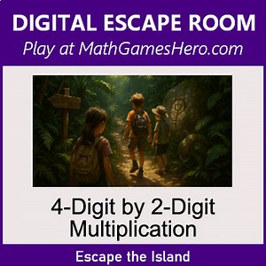 4-Digit by 2-Digit Multiplication | Digital Math Escape Room Game