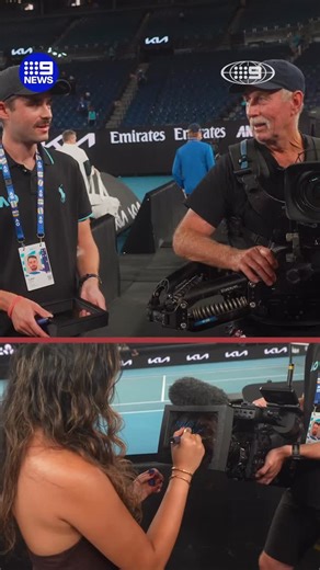 If you’ve watched the tennis, you’ll be familiar with the cheeky camera sign-offs players will do after winning a match on the big show courts. But who are the masterminds capturing some of these iconic moments - and where do the signatures get stored? #9News #AusOpen | Live and free on Channel 9 and 9Now, with every match live and on demand, and Centre Court in 4K on Stan Sport | 9 News Melbourne