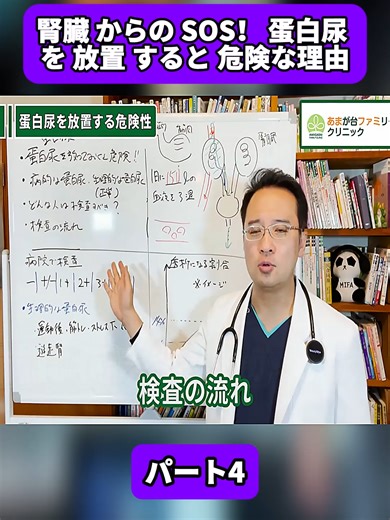 腎臓 からの SOS！ 蛋白尿 を 放置 すると 危険な理由 パート4#糖尿病 #血糖値 #HbA1c #健康 #クリニック #内科 #皮膚科 #小児科 #頭痛 #不眠症 #腹痛 #緊急 #医師 #医者 #医療 #癌 #がん #Doctor #Cancer #fyp