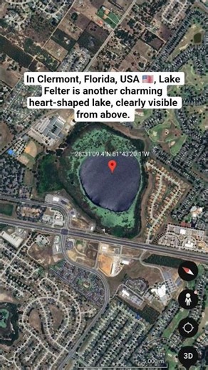 Heart-Shaped Lakes 💙 on Google Earth 151#googleearth #maps #nature #uniquefacts