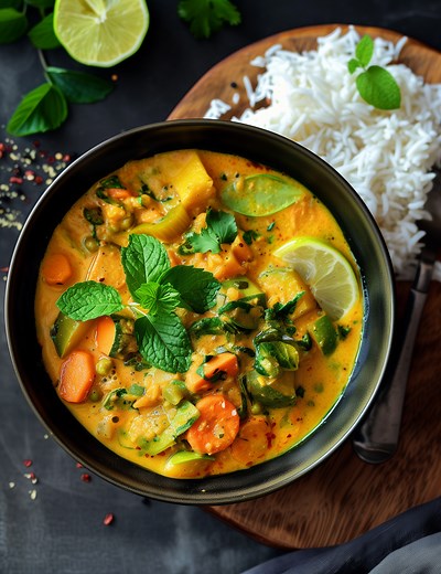 Curry de légumes au lait de coco pour 4 personnes - Recettes - Elle à Table