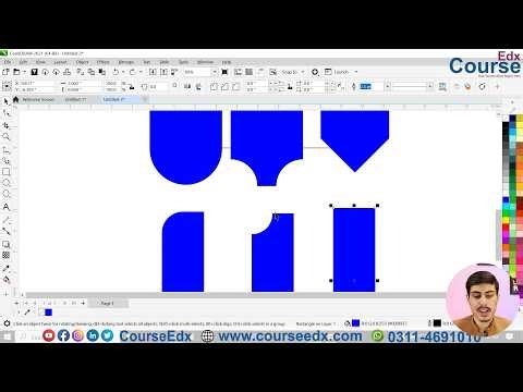 4 CorelDRAW Shape Tool Advanced | Lock Object, Outline Border, Resize & Rotation Pashto