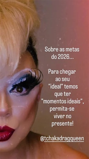 Meta no início do ano não deve ser algo que te traga ansiedade e sim uma referência de direção! Curta o processo, aprecie as oportunidades e continue a sonhar e de vez em quando realizar. Detalhe importante as vezes escrevo para vcs mas muitas vezes por mim também! TchaKa Drag Queen 11 991327750
