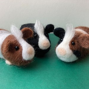 Needle Felting Kit - Guinea Pigs. Learn to Make THREE Mini Guinea Pigs From Natural Wool Fibres. - Etsy UK