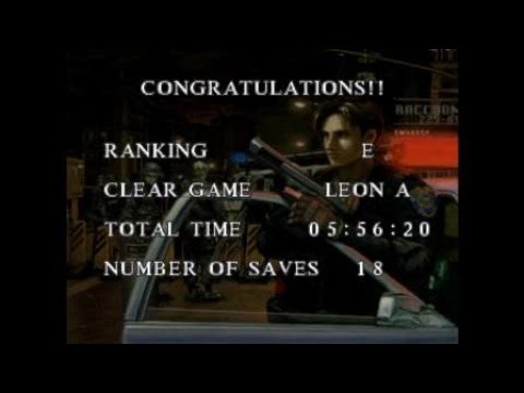 Final cutscene, credits, & results | Resident Evil 2 (1998) - Leon A