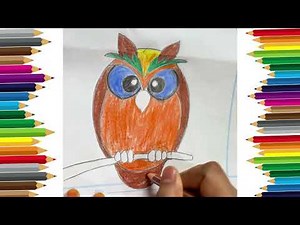 "How to Draw an Owl 🦉 and Color | Easy Drawing for Kids"