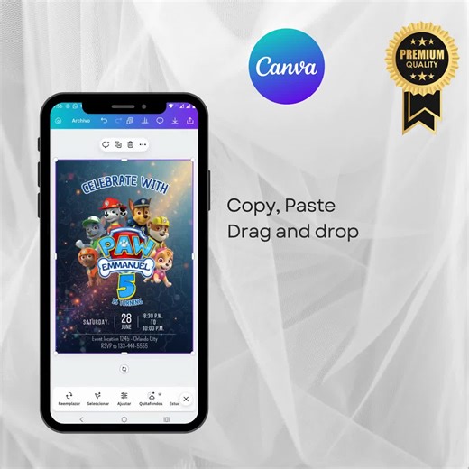 Editable Paw Patrol Birthday Template / Kids Puppy Party / Digital Printable Birthday Invitation / Paw Patrol Canva / Instant Download - Etsy UK