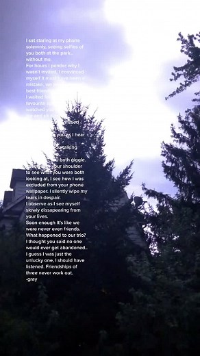 friendships of three. #poem #poetry #foryou #tw #poems #alone #exfriend