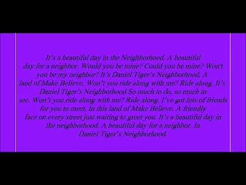 Daniel Tiger’s Neighborhood Theme Song Lyrics