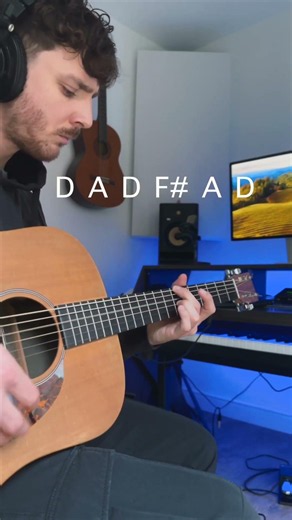 Acoustic Guitar Open D Tuning (D-A-D-F#-A-D) #opentuning #acousticguitar #guitarchords