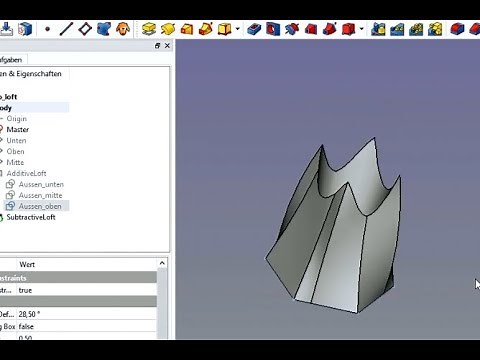 FreeCAD 0.18 Erstellen von additiven und subtraktiven Lofts