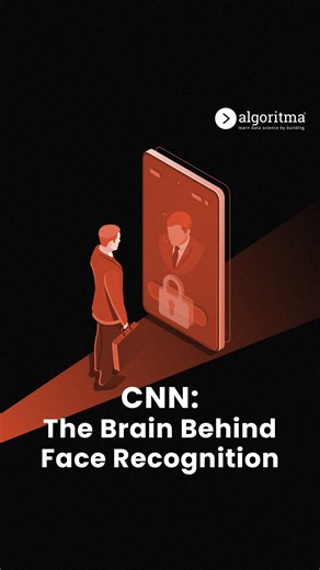 Algoritma Data Science School on Instagram: "Ever wonder how your phone knows it’s really you before unlocking? The answer is a Convolutional Neural Network (CNN)—think of it as the phone’s digital eyes. Here’s how it works, step by step: - First, it scans for simple details like lines and curves. - Then, it builds up to bigger features: your eyes, your nose, your mouth, and how they fit together. - From there, it creates a special code—almost like a unique fingerprint of your face. - Each time 