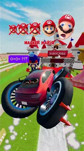 Tiny Mario to Giant Mario vs Water #mario #beamngdrive