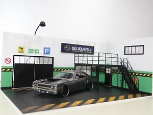 Parking garage with LED lights 1/24 scale Diorama kit 1:24 size illuminated sign  | eBay UK