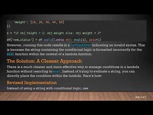 How to Efficiently Use eval in a Lambda Function with Conditions in Python