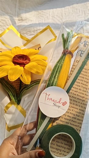 Pipe cleaner sunflower kit🥺🫶❤️ #pipecleanerflowers #pipecleaners #pipecleanercrafts #crafting #diy #decor #sunflowers #ThreadShop #fypシ | Thread Shop