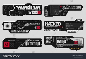 Cyberpunk Decals Set Set Vector Stickers Stock Vector (Royalty Free) 2259460123 | Shutterstock