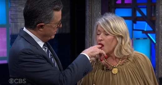 Stephen Colbert once fed Martha Stewart a raspberry off his finger in awkward TV moment