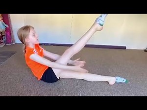 Core and foot stretching from gymnastics.