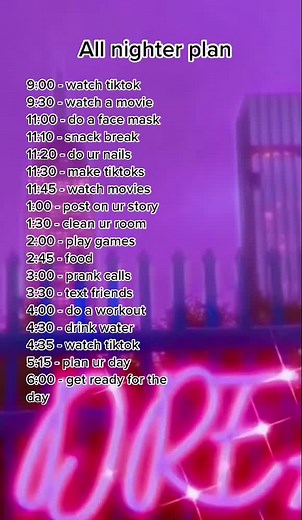 Ultimate All Nighter Plan: TikTok, Movies, Workout & More