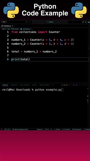 Python Example: Adding Counter Values #shorts