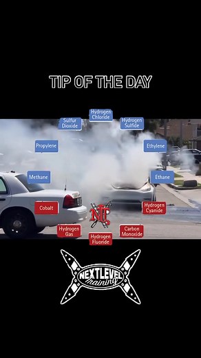 🚨 Tip of the day 🚨 There are many hazards associated with electric vehicles, and today I want to focus on the toxic gases released during thermal runaway and full combustion. In the video, you’ll see a long list of different gases many of which are extremely dangerous to inhale. While some of these are also present in internal combustion engine (ICE) fires, EV incidents produce them in much higher concentrations, creating a significantly greater risk for responders. These gases aren’t just exp