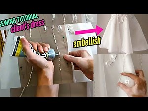 🧵 Adding Rhinestones & Rice Beads on Soft Tulle Skirt × How to Sew a Dress × Sewing Tutorial