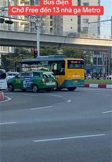 Bus điện đi free đến 13 nhà ga Metro Bến Thành Suối Tiên #taudienmetrobenthanhsuoitien #busdinhagametro