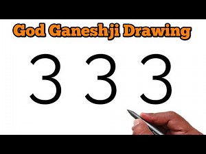 How to Draw Lord Ganesha Using Number 33 🙏 | Ganesh Chaturthi Drawing Idea