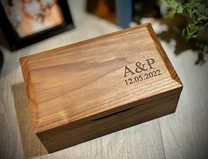 Graduation Gift, Custom Memory Box, Engraved Valet Box, Wood Box With Lid, Walnut Keepsake Box, Personalized Wooden Box, Wedding Box - Etsy