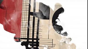 Abstract Geometrical instances 4k Ink Splash Animation for abstract animations and architecture Stock Video