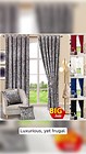 Crushed Velvet Curtains Pair Eyelet Ring Top Fully Lined Ready Made   Tie Backs  | eBay UK