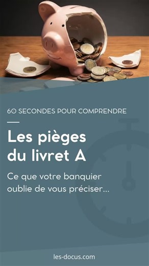 Les Docus on Instagram: "🚨 Livret A : 5 pièges que le banquier ne vous dit pas ! On vous dit qu'il est "sûr" et "disponible", mais en réalité, vous perdez peut-être de l'argent sans le savoir. Entre le calcul des quinzaines qui vous vole vos intérêts et le blocage total en cas de décès, le livret A n'est pas l'investissement miracle que vous croyez. Découvrez les 5 pièges qui stagnent votre capital et comment éviter les amendes inutiles. 👻 Piège 1 : la règle des quinzaines. Les intérêts ne son