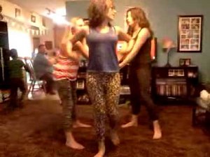 White girls dancing to talk dirty to me